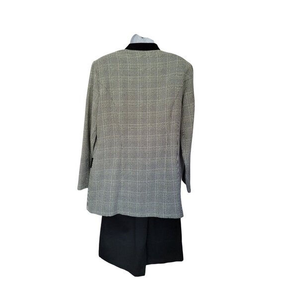 Lindsey Scott Womens Size 14 Plaid Blazer & Black Skirt Suit Set Vintage USA - Picture 2 of 13